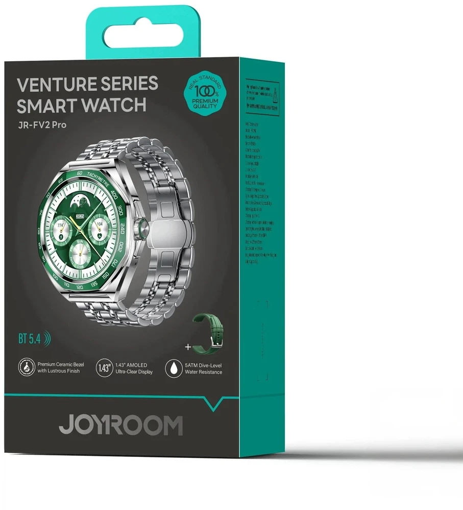 Išmanusis laikrodis Joyroom Venture Series JR-FV2 Pro AMOLED 1,43'' 5 ATM su funkcija rozmów - sidabrinė (6956116791100)
