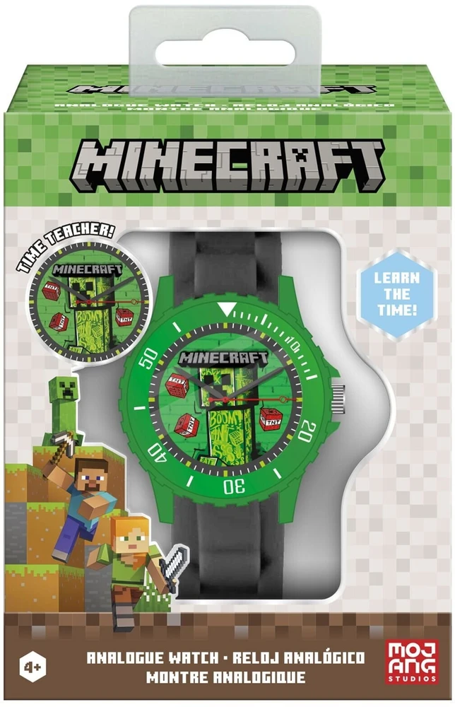 Išmanusis laikrodis Kids Licensing KIDS Laikrodis Analoginis Klasikinis Vaikiškas Minecraft Silikoninis Dirželis Vaikams / Min4384 (SB12326)