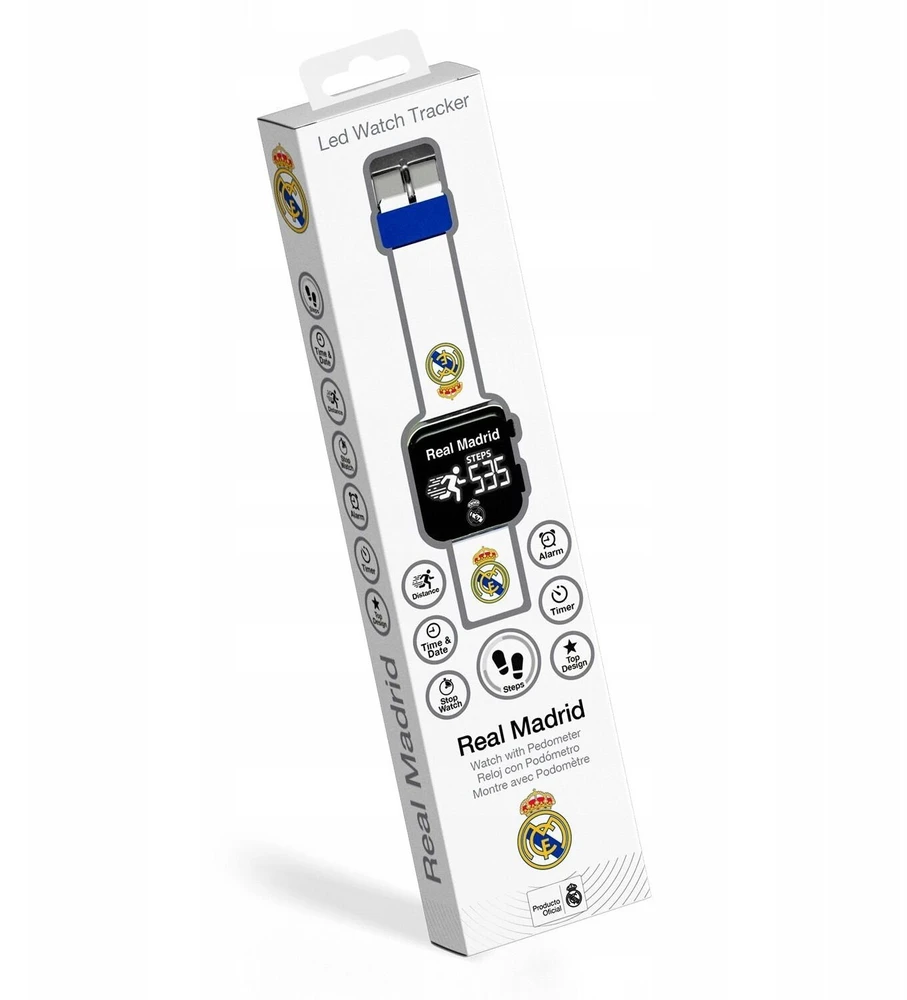 Kids Licensing Išmanusis laikrodis KIDS Laikrodis Išmanusis laikrodis Dziecięcy Real Madryt LED Krokomierz Stoper Alarm Timer / Rm00047 (SB12382)