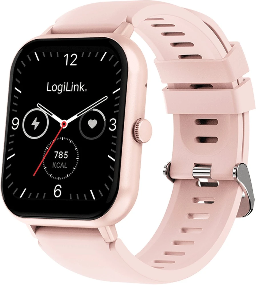 LogiLink Išmanusis laikrodis lcd, bt5.2 ip68, rožinė