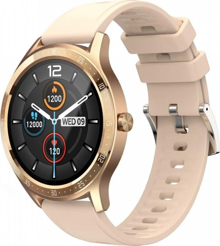 Išmanusis laikrodis Maxcom Fit FW43 Cobalt 2, Auksinės spalvos su dviem dirželiais komplekte