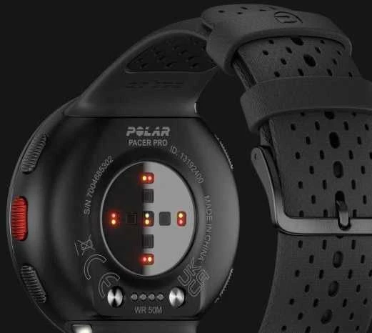 Išmanusis laikrodis Polar Pacer Pro, S/L dydždio, Pilkos skalūnų spalvos su silikoniniu dirželiu