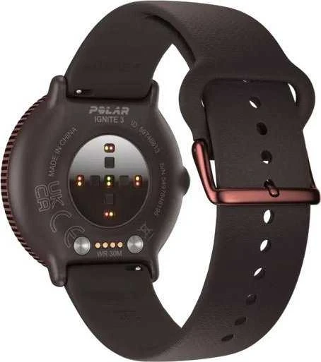 Išmanusis laikrodis Polar Ignite 3 Titanium, S-L dydžio, Juodos spalvos korpusas su rudos spalvos odiniu dirželiu (komplektacijoje papildomai juodos spalvos silikoninis dirželis)
