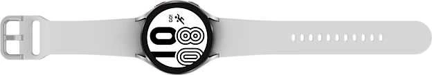 Išmanusis laikrodis Samsung Galaxy Watch 4  LTE (44 mm), Sidabrinės spalvos su baltos spalvos silikoniniu dirželiu