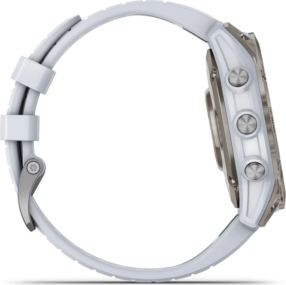 Išmanusis laikrodis Garmin epix™ Pro (Gen 2) – Sapphire Edition, 47 mm, Titano spalvos korpusas su baltos spalvos dirželiu