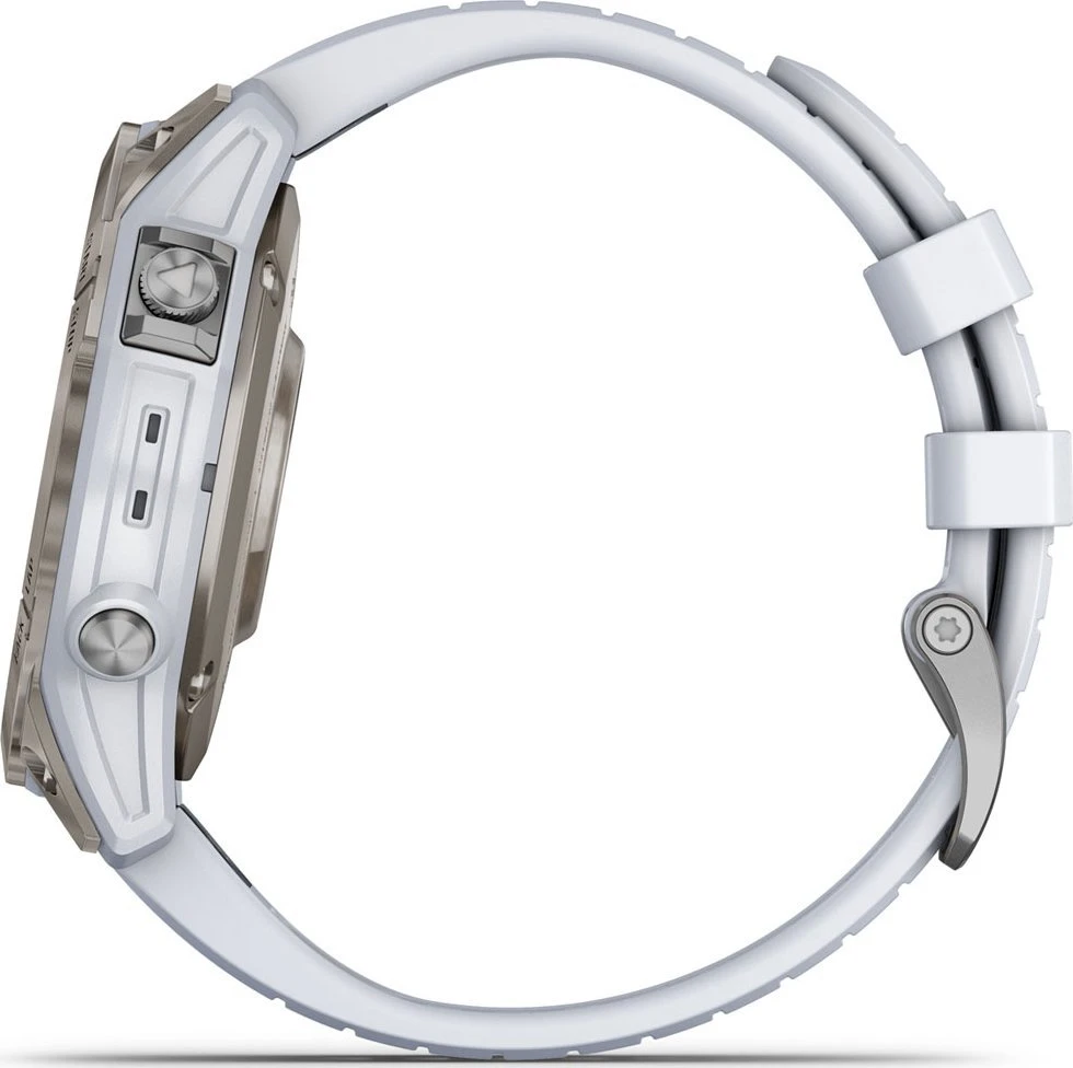Išmanusis laikrodis Garmin epix™ Pro (Gen 2) – Sapphire Edition, 47 mm, Titano spalvos korpusas su baltos spalvos dirželiu