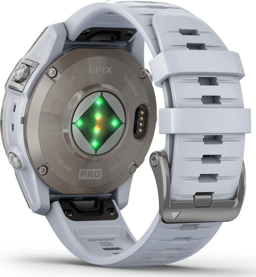 Išmanusis laikrodis Garmin epix™ Pro (Gen 2) – Sapphire Edition, 47 mm, Titano spalvos korpusas su baltos spalvos dirželiu