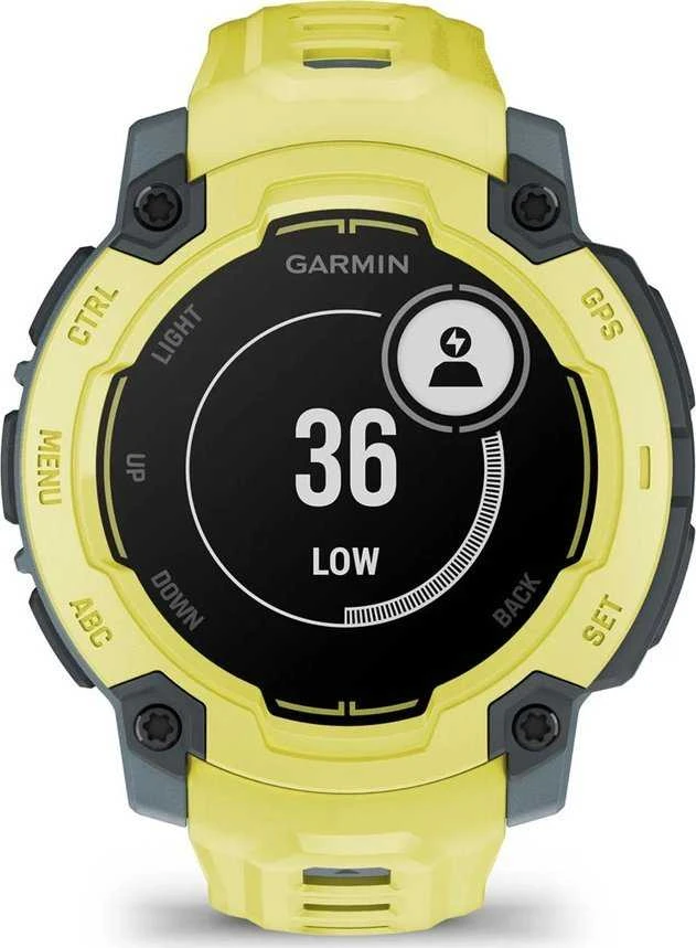 Išmanusis laikrodis Garmin Instinct E – 45 mm, Su laimo spalvos dirželiu