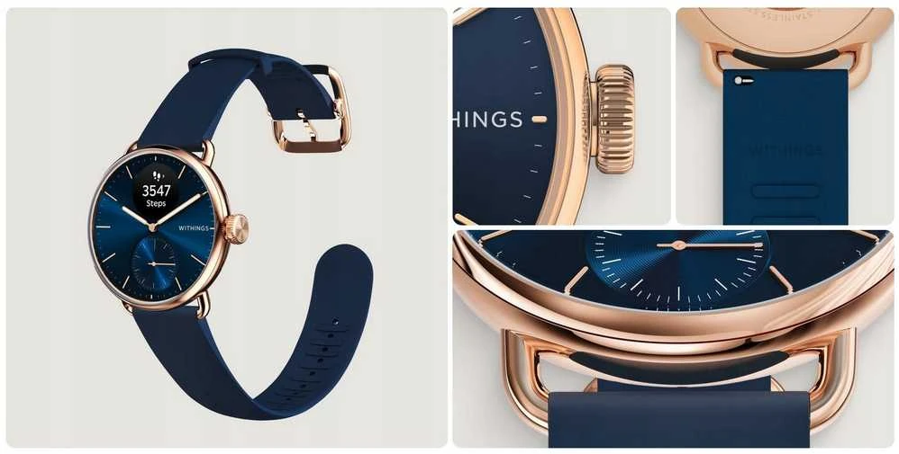 Išmanusis laikrodis Carruzzo Withings ScanWatch 2 1,6 cm (0.63″) OLED 38 mm Hibridas „Rose Gold“ GPS (palydovinis)