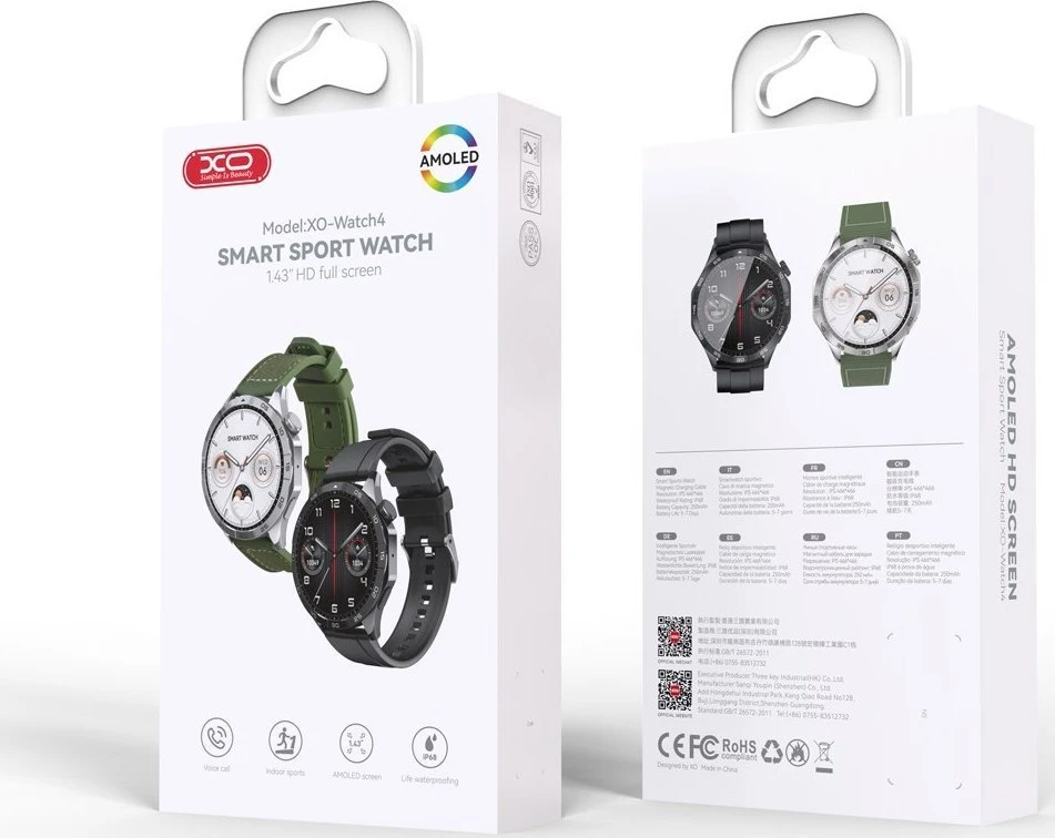 Devia XO išmanusis laikrodis Watch 4 Amoled juodos spalvos