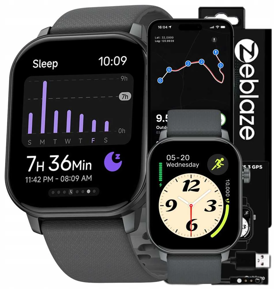 „Zeblaze GTS 3“ GPS išmanusis laikrodis (pilkos spalvos)