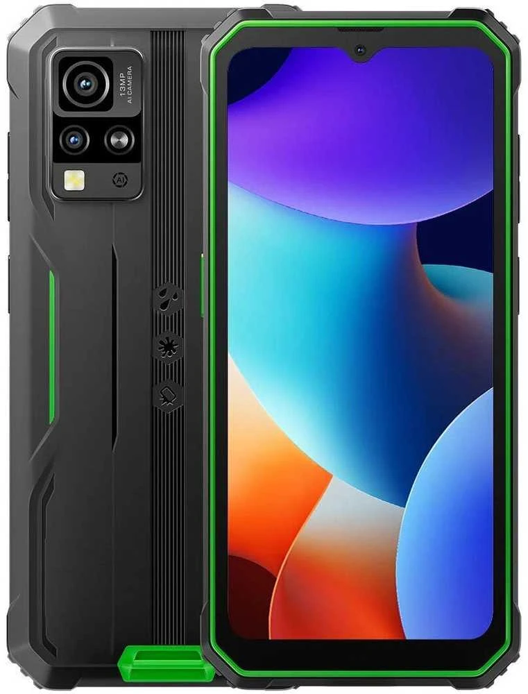Blackview Rugged BV4800Pro LTE 6.56" HD+IPS 720x1612 60Hz GORILLA GLASS 5 T606 Aštuonių branduolių 1.6GHz 4GB/128GB KAMERA Priekinė 8MP Galinė 16MP+2MP 5180mAh Android 15 5180mAh Be įkroviklio Žalias