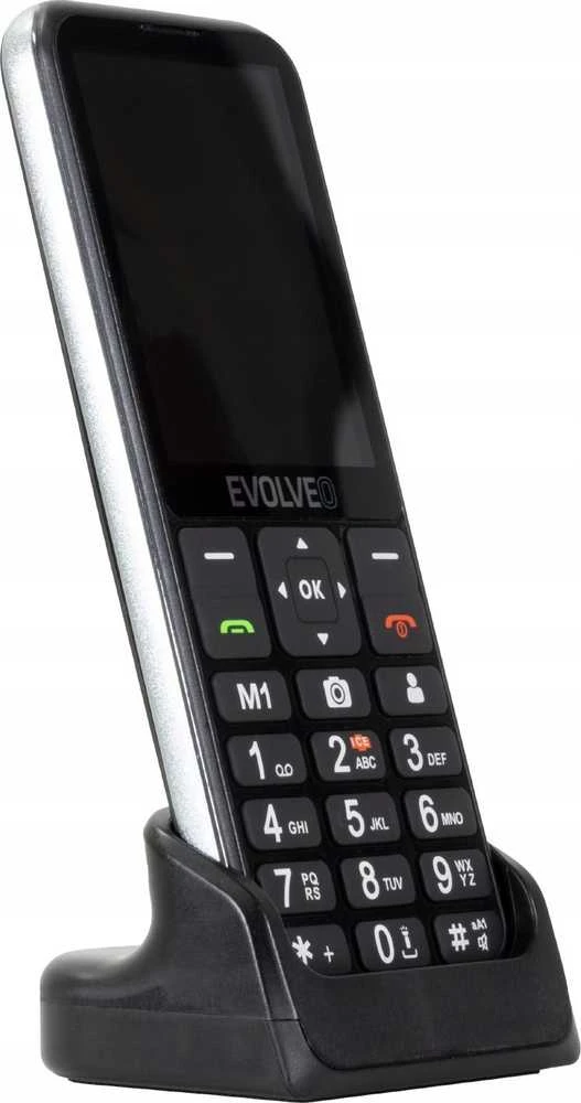 Mobilusis telefonas Evolveo EasyPhone LT mobilusis telefonas senjorams su pakroveju juoda