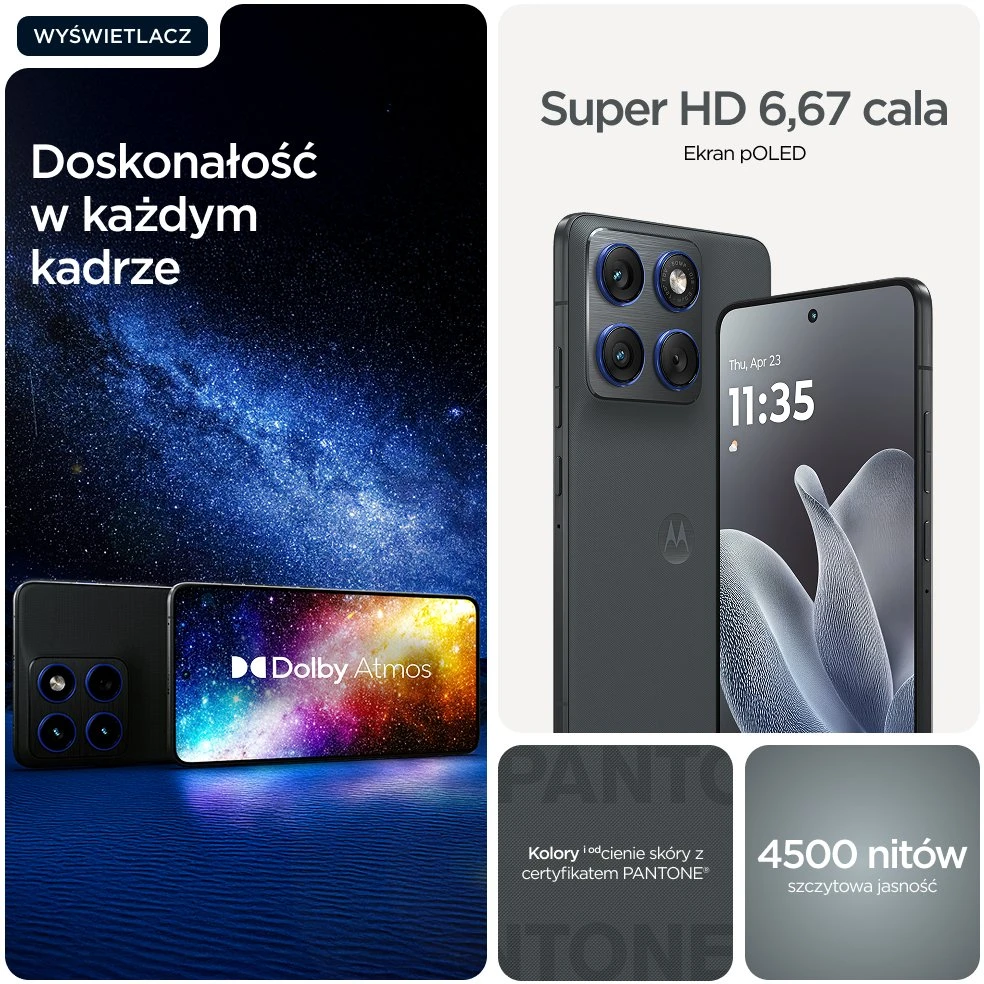 Išmanusis telefonas Motorola Edge 70 5G 12/512GB Grafitowy (PBA50067SE)