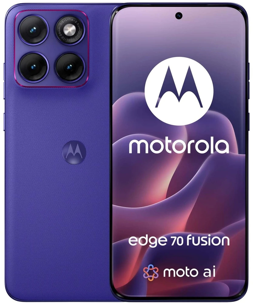 „Motorola edge 70 fusion“ 17,2 cm (6,78 colio) dviejų SIM kortelių „Android 16.0“ 5G USB C tipo 12 GB 256 GB 7000 mAh violetinis