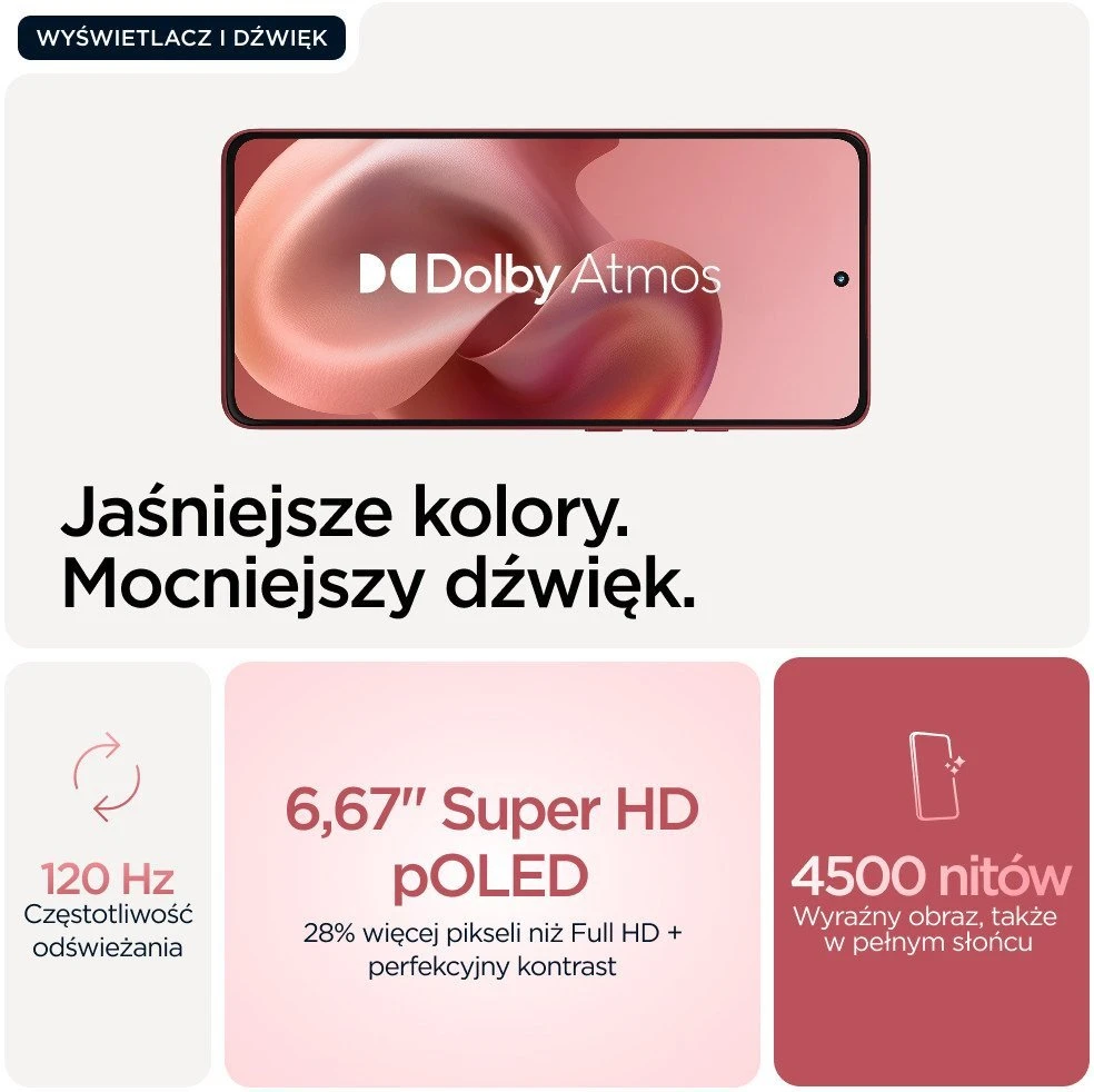 Motorola „Moto G86 Power 5G“ 12/256 GB išmanusis telefonas, „Pantone Chrysanthemum“ (rožinės spalvos)