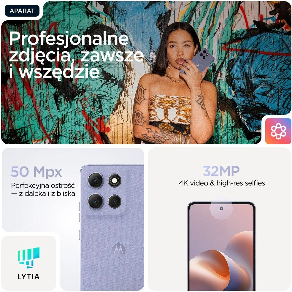 „Motorola Moto G86 5G“ 16,9 cm (6,67 colio) Dviguba SIM kortelė „Android 15“ USB C tipo 8 GB 256 GB 5200 mAh Alyvinis