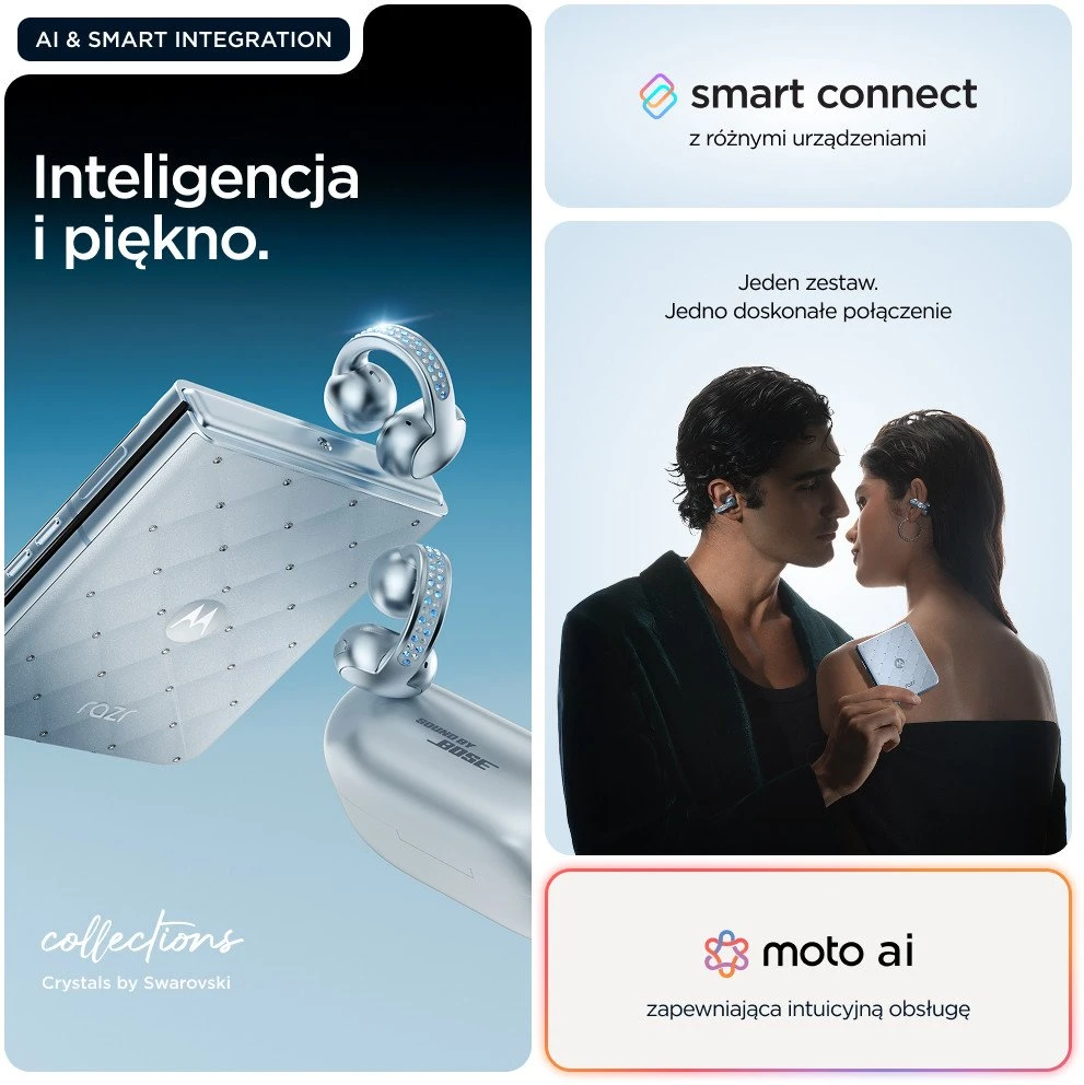Išmanusis telefonas Motorola razr60 + Buds Loop Bundle Swarovski Edition