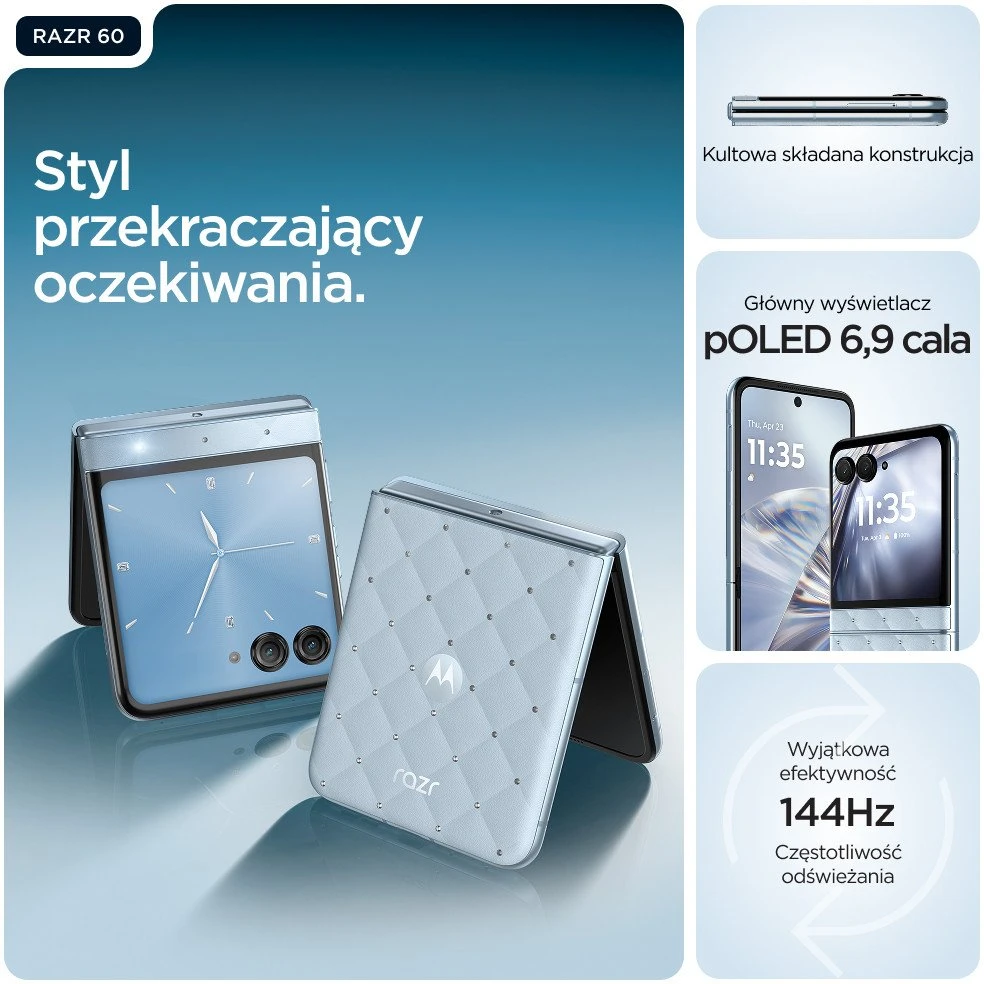 Išmanusis telefonas Motorola razr60 + Buds Loop Bundle Swarovski Edition