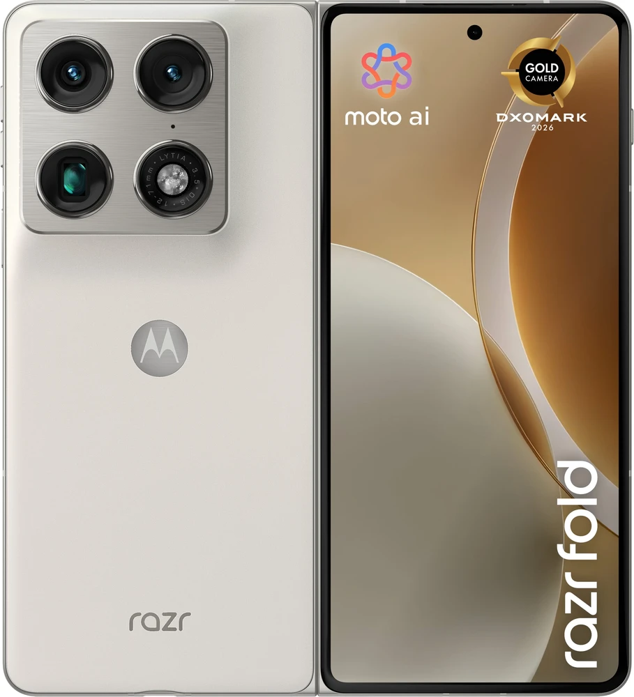 „Motorola razr fold“ 20,6 cm (8,09 colio) dviejų SIM kortelių „Android 16.0“ 5G USB C tipo 16 GB 512 GB 6000 mAh Baltas