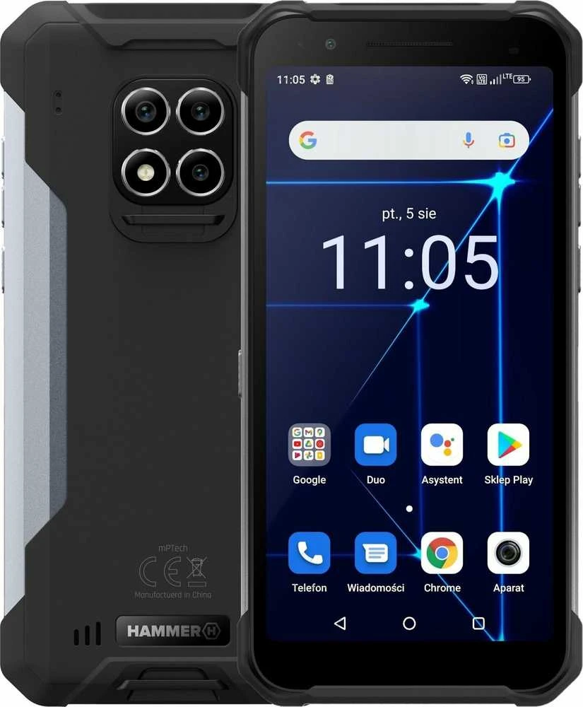MyPhone HAMMER Construction 6/128GB Sidabrinis