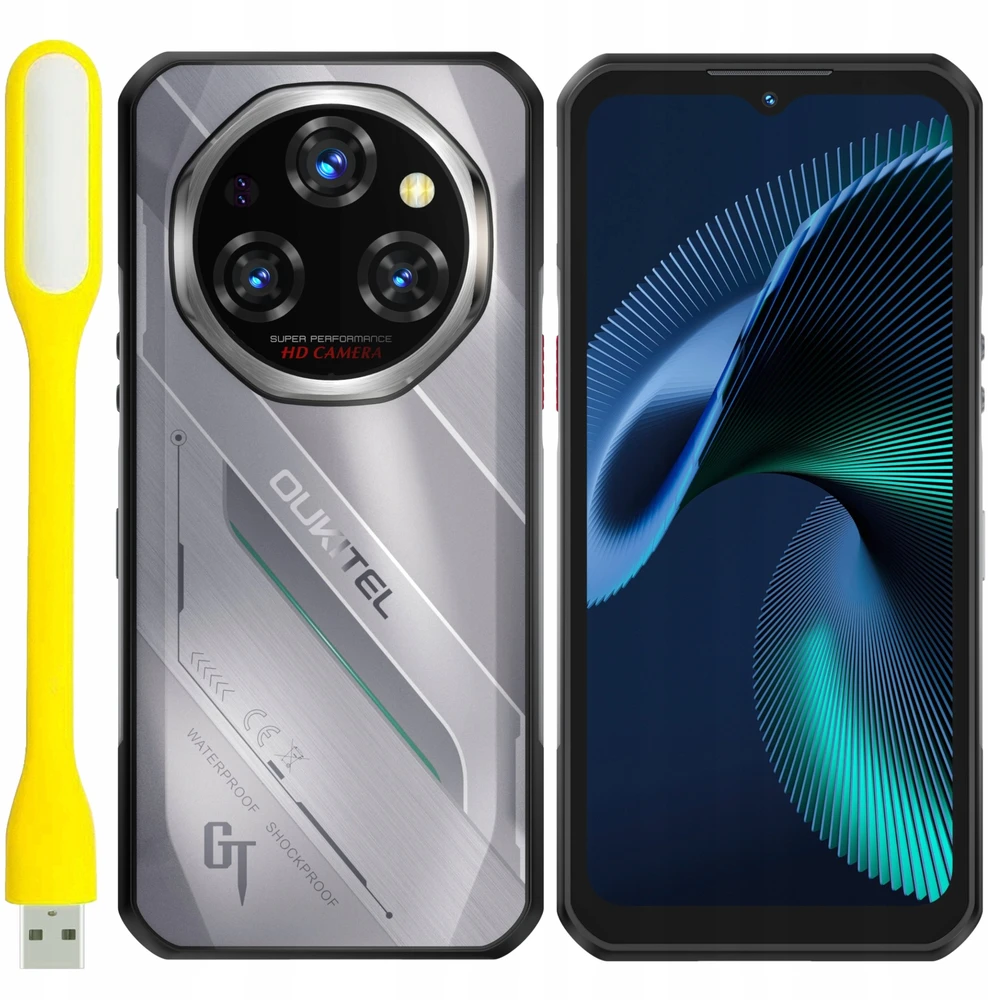 Oukitel WP62 6,58″ Išmanusis telefonas Dual SIM Android 15 5G USB Type-C 8 GB 256 GB 11000 mAh Sidabrinis