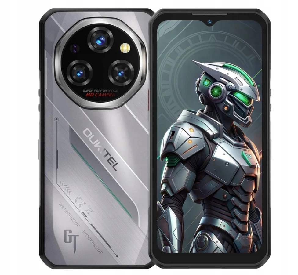 Oukitel WP62 6,58″ Išmanusis telefonas Dual SIM Android 15 5G USB Type-C 16 GB 512 GB 11000 mAh Sidabrinis