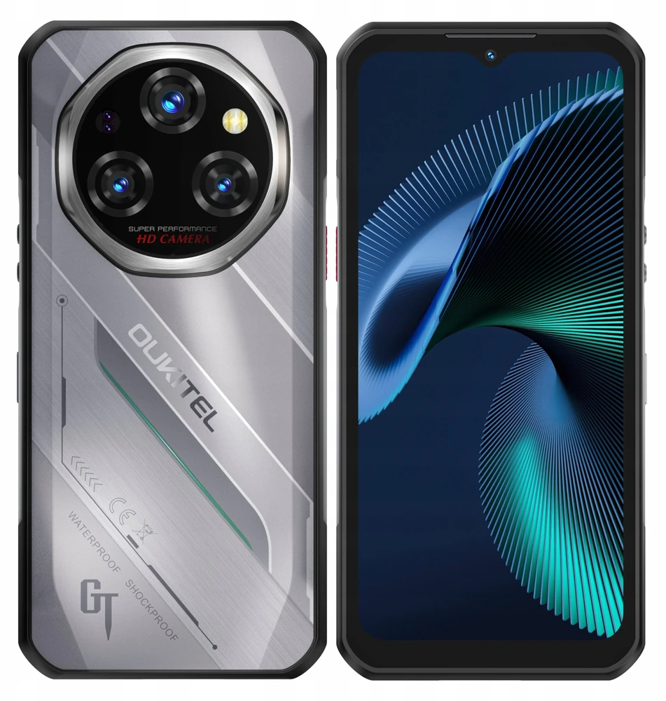 Oukitel WP62 6,58″ Išmanusis telefonas Dual SIM Android 15 5G USB Type-C 8 GB 256 GB 11000 mAh Sidabrinis