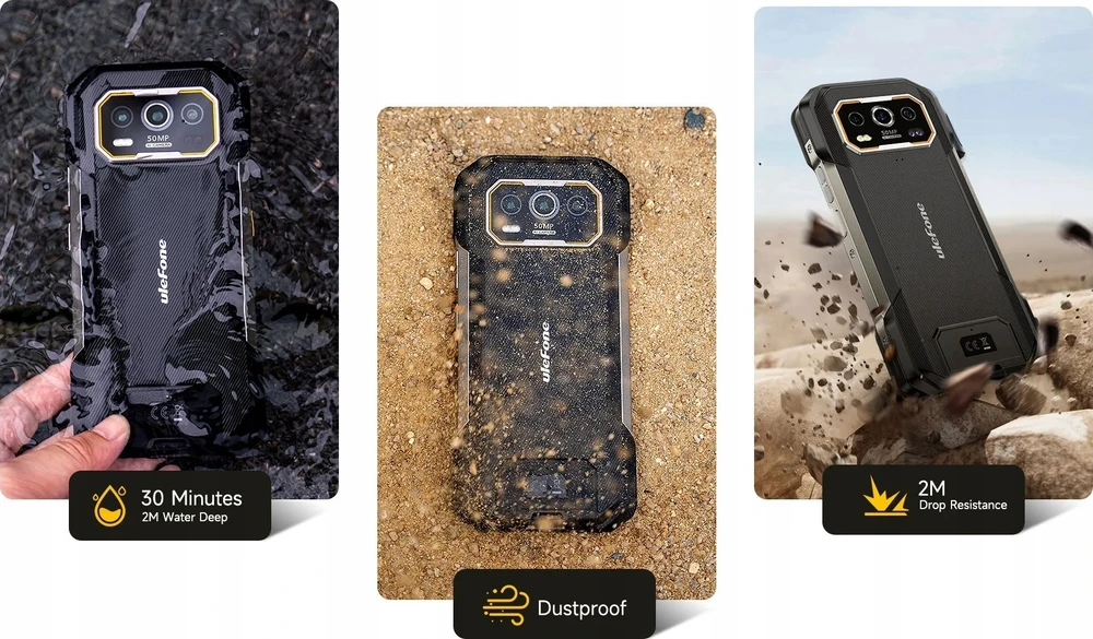 Mobilus telefonas - ULEFONE ARMOR 27 PRO 12GB RAM 256GB 5G 50MP Juodas