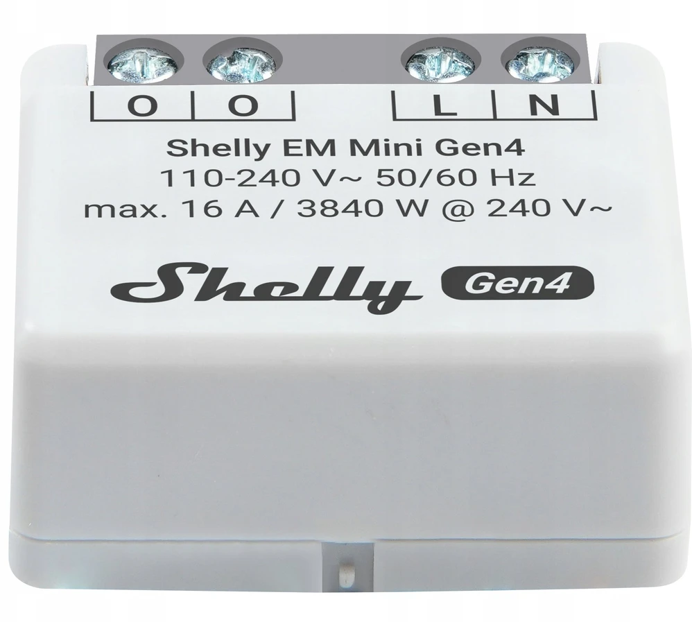 Shelly EM Mini Gen4 galios matuoklio modulis 16A (WiFi, Bluetooth, Zigbee, Matter)