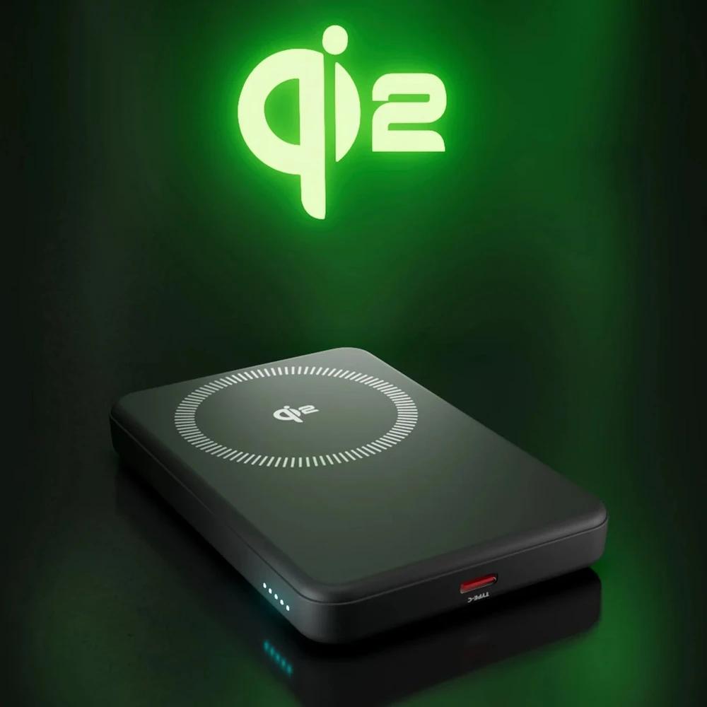 SBS Mag Power Qi2 5000 mAh išorinė baterija, suderinama su MagSafe - Juodas