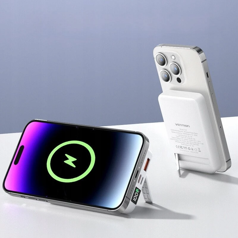 Išorinė baterija WRL 10000mAh 22.5W / magnetinė juoda FHTB0 VENTION