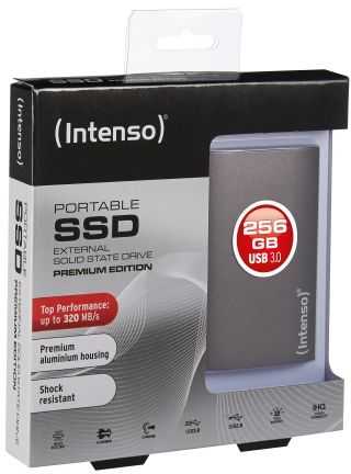 Kietasis diskas Išorinio disko SMD Intenso Portable SMD Premium Edition 256GB Pilkas (3823440)