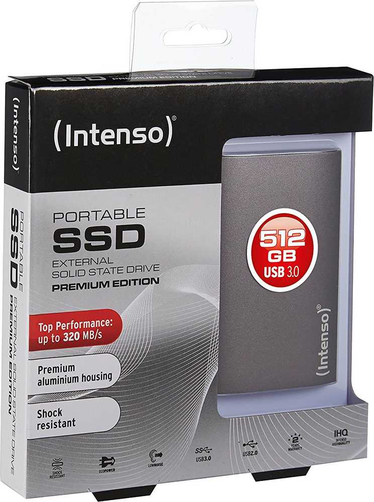 Kietasis diskas Išorinio disko SMD Intenso Portable SMD Premium Edition 512GB Pilkas (3823450)