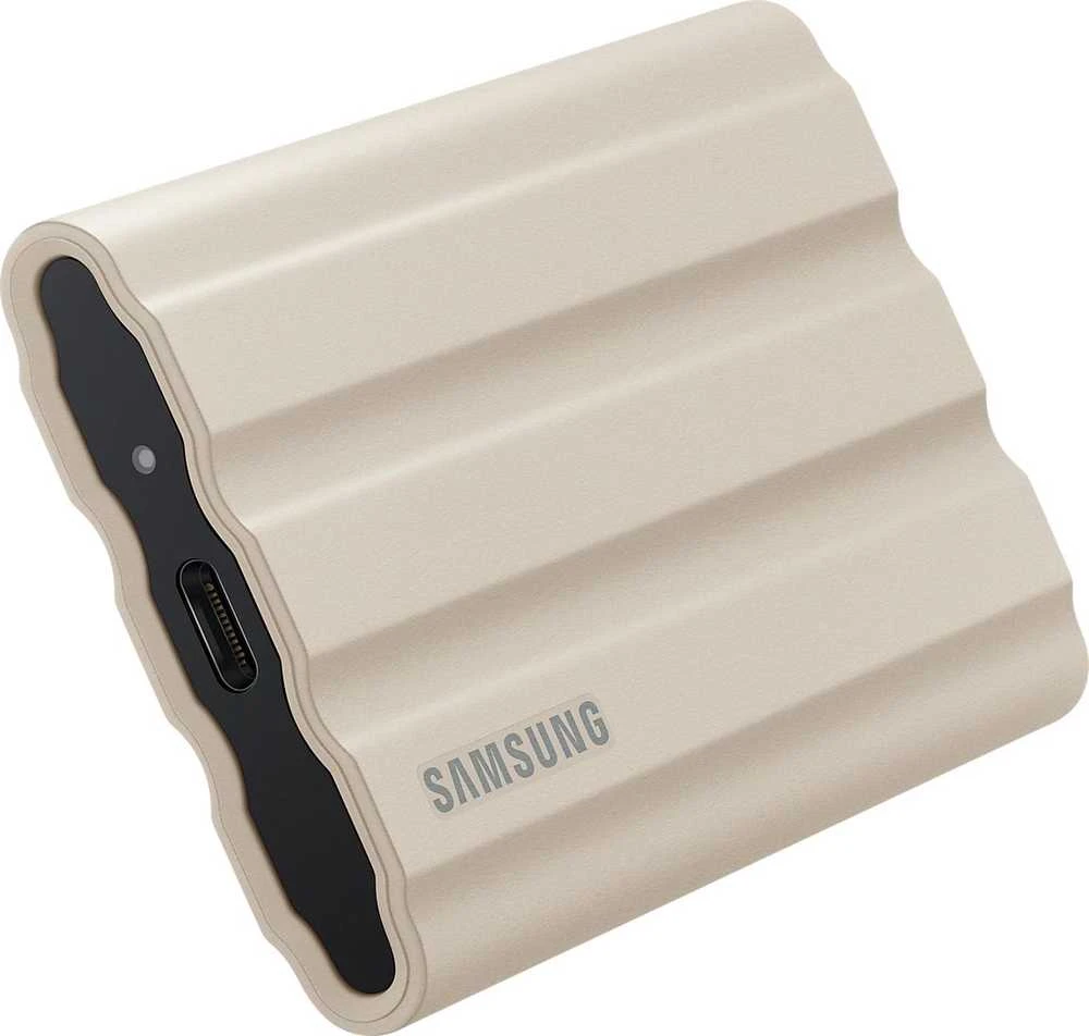 Išorinis kietasis diskas SSD Samsung T7 Shield USB 3.2 Gen 2 1TB, Smėlinės spalvos