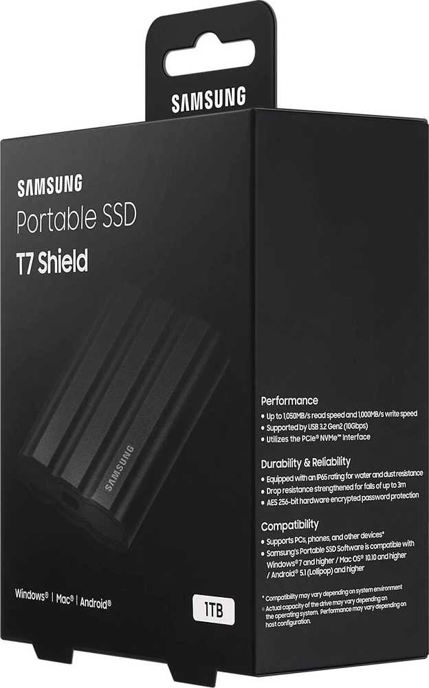 Išorinis kietasis diskas SSD SAMSUNG T7/1TB/USB 3.2/Rašymo greitis 1000 MBytes/sec/Skaitymo greitis 1050 MBytes/sec/MU-PE1T0S/EU