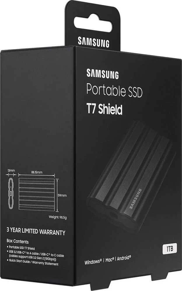 Išorinis kietasis diskas SSD SAMSUNG T7/1TB/USB 3.2/Rašymo greitis 1000 MBytes/sec/Skaitymo greitis 1050 MBytes/sec/MU-PE1T0S/EU