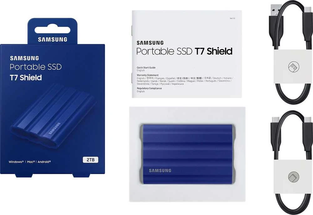 Išorinis kietasis diskas Samsung nešiojamasis SSD T7, Mėlynos spalvos