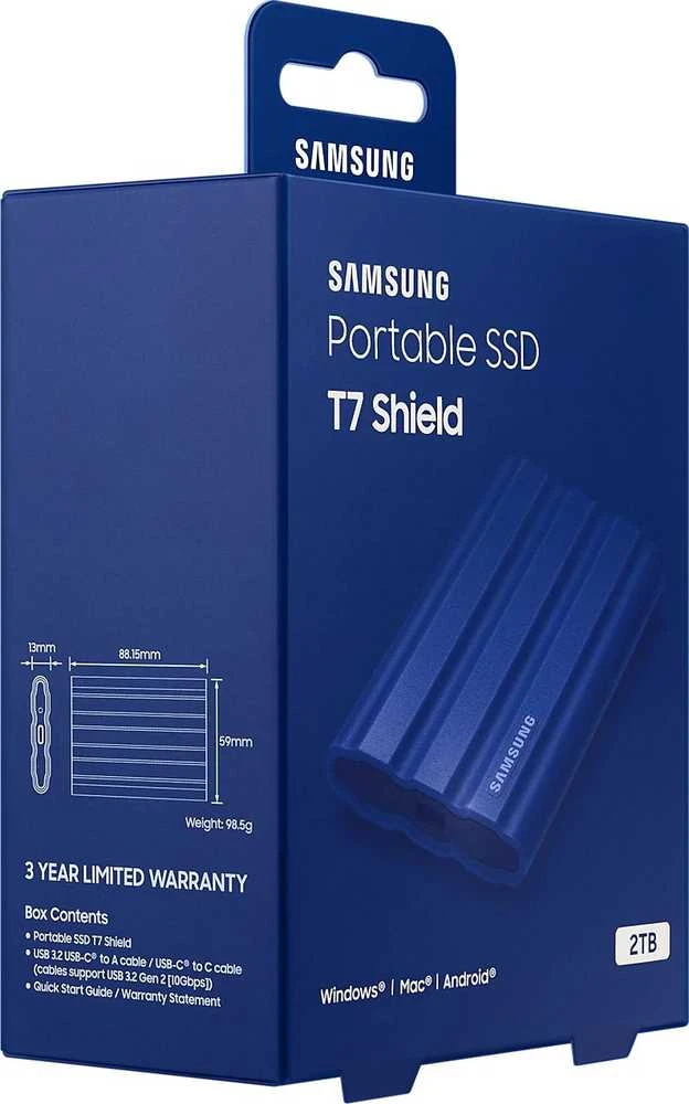 Išorinis kietasis diskas Samsung nešiojamasis SSD T7, Mėlynos spalvos