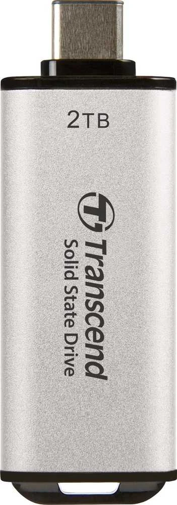 TRANSCEND ESD300S 2TB Išorinis kietasis diskas SSD USB 10Gbps Type C Sidabrinis