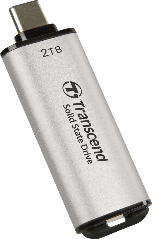 TRANSCEND ESD300S 2TB Išorinis kietasis diskas SSD USB 10Gbps Type C Sidabrinis