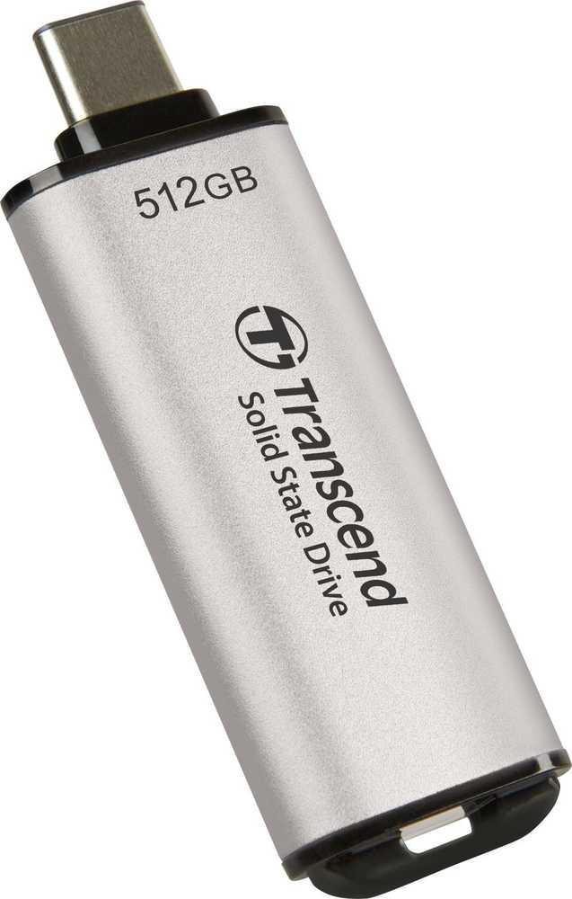 Kietasis diskas TRANSCEND 512GB,USB EXTERNAL SSD, ESD300S, USB 10GBPS, TYPE C, Sidabrinis