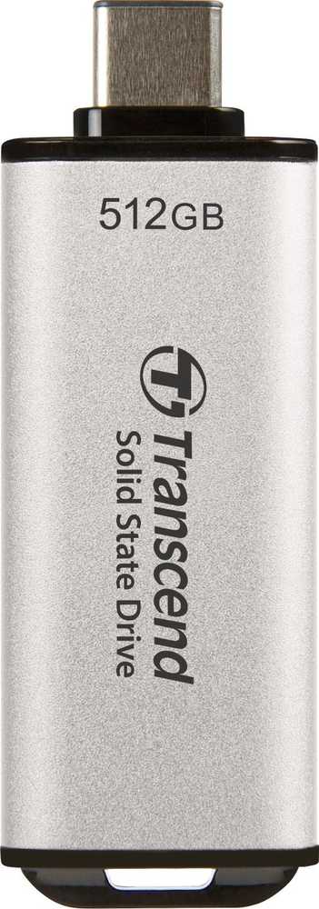Kietasis diskas TRANSCEND 512GB,USB EXTERNAL SSD, ESD300S, USB 10GBPS, TYPE C, Sidabrinis