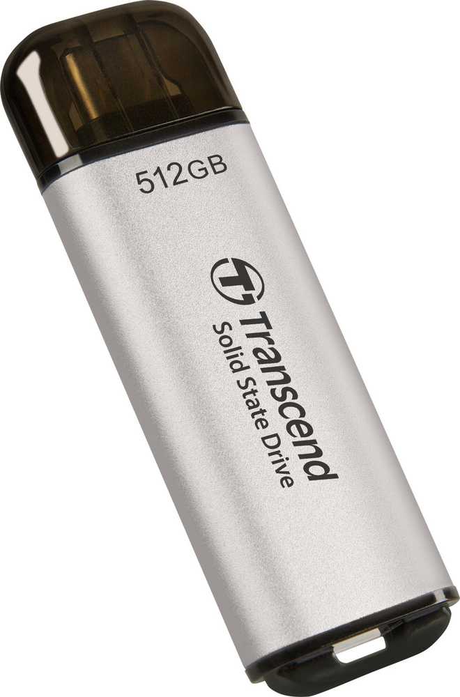 Kietasis diskas TRANSCEND 512GB,USB EXTERNAL SSD, ESD300S, USB 10GBPS, TYPE C, Sidabrinis