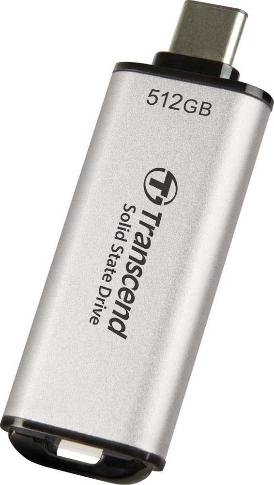 Kietasis diskas TRANSCEND 512GB,USB EXTERNAL SSD, ESD300S, USB 10GBPS, TYPE C, Sidabrinis