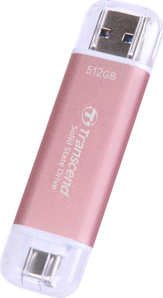 Kietasis diskas Transcend Rožinė SSD 512GB USB EXTERNAL ESD310P - USB 10GBPS TYPE C/ A Rožinis