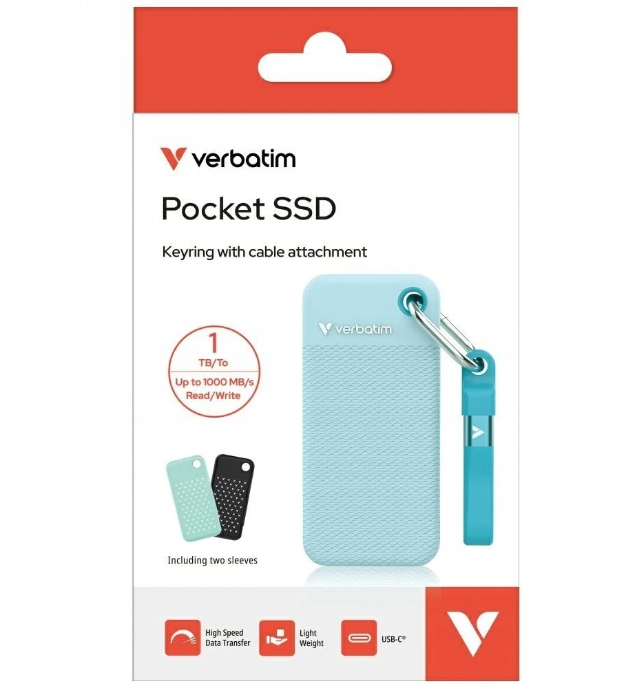 Kietasis diskas Išorinis diskas „Verbatim Pocket SSD 1TB USB-C 3.2 gen.2“ jodo-polinio malimo 32324