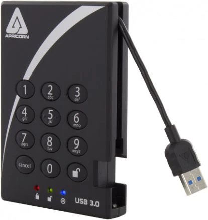 Kietasis diskas Dysk zewnętrzny HDD Apricorn Aegis Padlock 2TB Juodas (A25-3PL256-2000)
