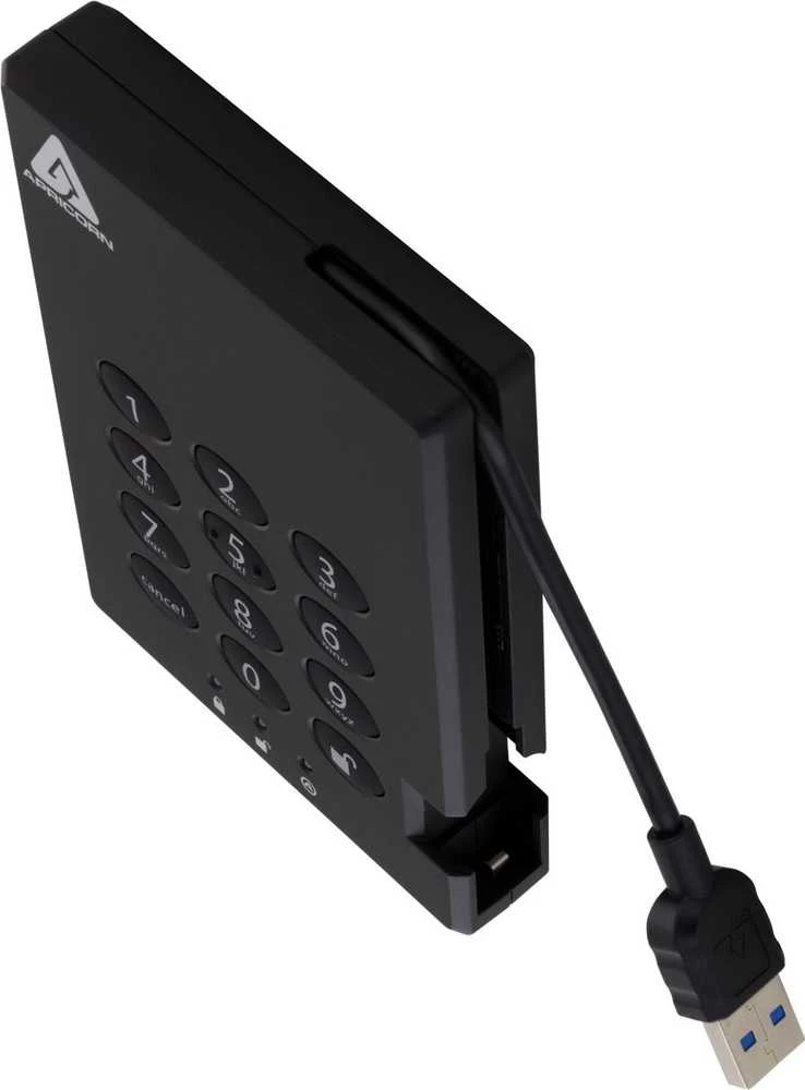 Kietasis diskas Dysk zewnętrzny HDD Apricorn Aegis Padlock 3.0 500GB Juodas (A25-3PL256-500)