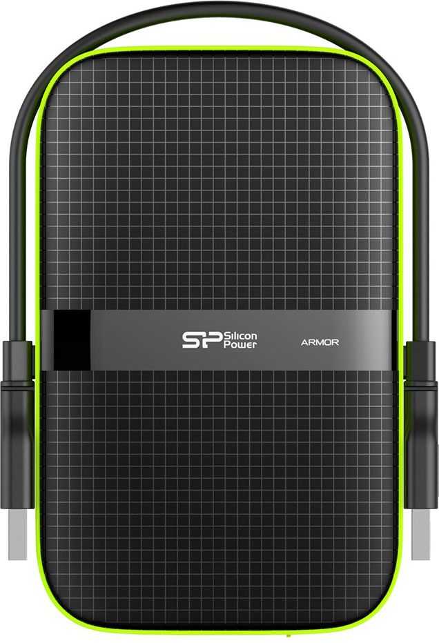 Kietasis diskas Dysk zewnętrzny HDD Silicon Power Armor A60 1TB Juodai-žalia (SP010TBPHDA60S3K)